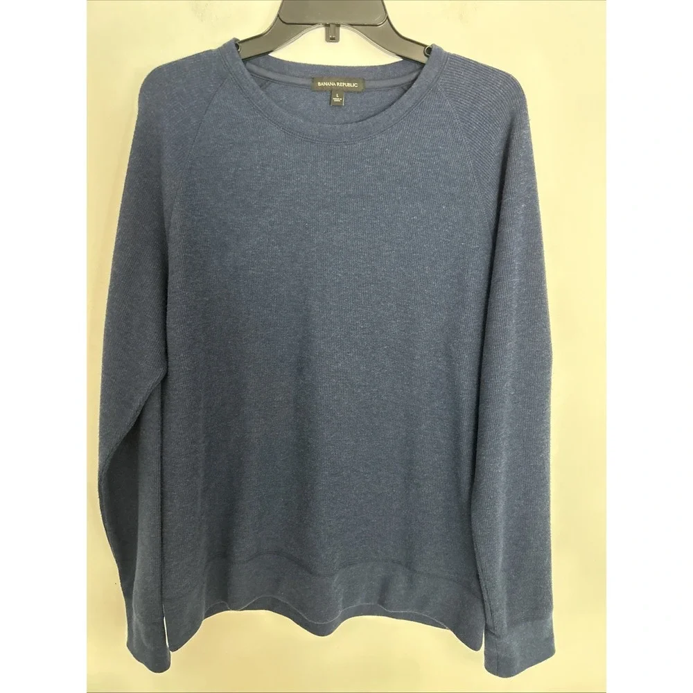 Banana Republic Long Sleeve Pull Over Knit Sweater Men's Size‎ Large Blue Soft